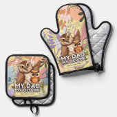 Oven Mitt & Pot Holder Set: Mijn vader Mijn oude i Ovenwant & Pannenlap Set (Voorkant / Achterkant)