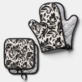 Oven Mitt & Pot Holder Set Wit - P0358 (Voorkant / Achterkant)