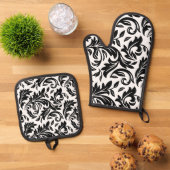Oven Mitt & Pot Holder Set Wit - P0358 (Top down)