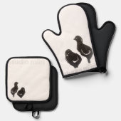 OVEN MITT & POT HOLDER studio miiri Ovenwant & Pannenlap Set (Voorkant / Achterkant)