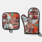 Oven Mitt & Pot Holders – Corrosion Pulse Ovenwant & Pannenlap Set (Voorkant)