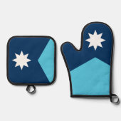 Oven Mitt, Pot Holders met vlag van Minnesota, USA Ovenwant & Pannenlap Set (Voorkant)