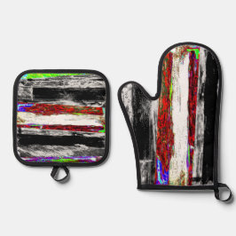 Oven Mitt & Pot Holders – Reflection Layers Ovenwant & Pannenlap Set