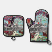 Oven Mitt & Pot Holders – Strata Pulse Ovenwant & Pannenlap Set (Voorkant)