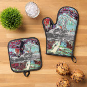 Oven Mitt & Pot Holders – Strata Pulse Ovenwant & Pannenlap Set (Top down)