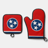 Oven Mitt, Pot Holders with flag of Tennessee Ovenwant & Pannenlap Set (Voorkant)