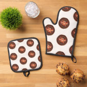 Oven Mitt & Pothouders Bacon & Donuts Ovenwant & Pannenlap Set (Top down)