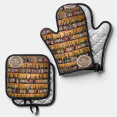 Oven Mitt & Pothouders Bierflessen Ovenwant & Pannenlap Set (Voorkant / Achterkant)