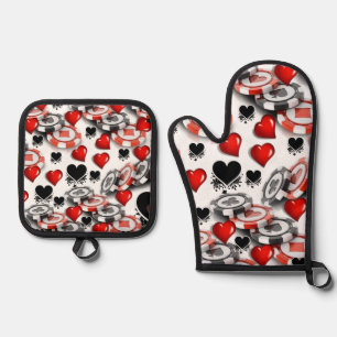 Oven Mitt & Pothouders Casino Keuken Gambler Ovenwant & Pannenlap Set