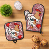 Oven Mitt & Pothouders Kip Ovenwant & Pannenlap Set (Top down)