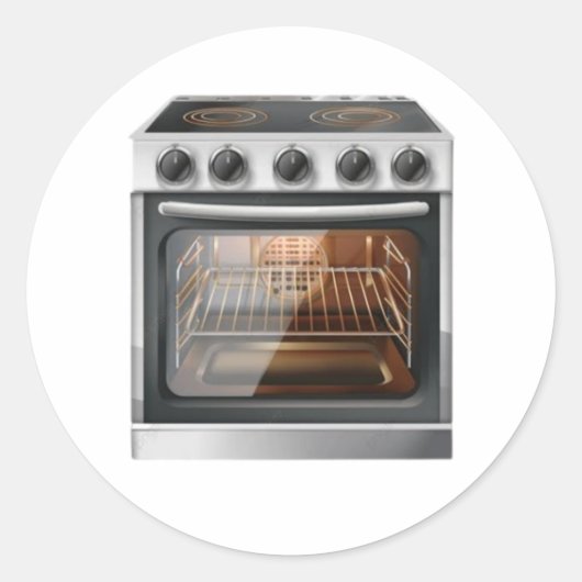Oven Ronde Sticker (Voorkant)