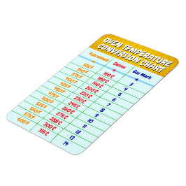 Oven Temperatuur Conversie Grafiek - Koken Bakken Magneet