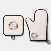 Oven wanten & Pot Houders Vrolijk Kerstfeest Ovenwant & Pannenlap Set (Voorkant)
