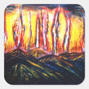 Ovenbrand Vierkante Sticker