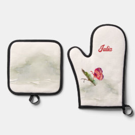 Ovenhandschoen en panhouder ovenwant & pannenlap set