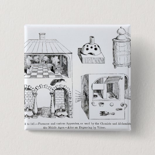 ovens en diverse toestellen vierkante button 5,1 cm (Voorkant)