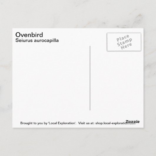 Ovenvogel Briefkaart (Achterkant)