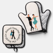 Ovenwant en pannenlap - Ronde danser Ovenwant & Pannenlap Set (Voorkant / Achterkant)