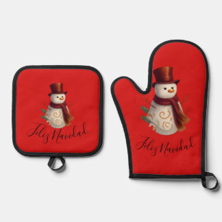 Ovenwant en pannenlap set - Feliz Navidad