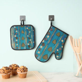 Ovenwant en pannenlap waterverf ontwerp   ovenwant & pannenlap set