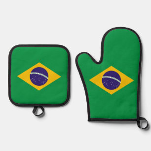 Ovenwant en pannenlappen, Braziliaanse vlag & Pannenlap Set