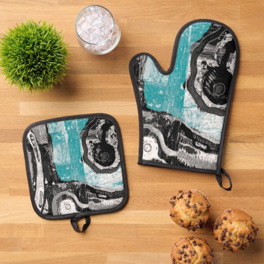 Ovenwant en pannenlappen set - Surface Current (Top down)