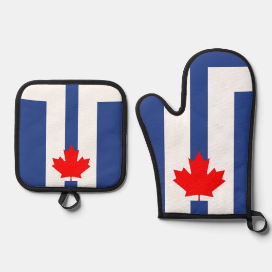 Ovenwant en pannenlappen, vlag van Toronto & Pannenlap Set (Voorkant)