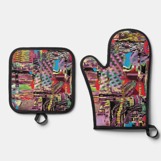 Ovenwant & Pothouders – Urban Fractals Pannenlap Set (Voorkant)