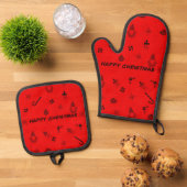 Ovenwanten en pannenlappen ovenwant & pannenlap set (Top down)
