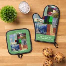 Ovenwanten en pannenlappen ovenwant & pannenlap set