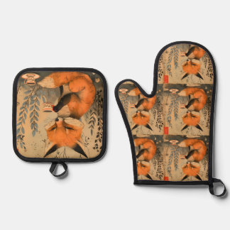 Ovenwanten en pottenhouders ovenwant & pannenlap set