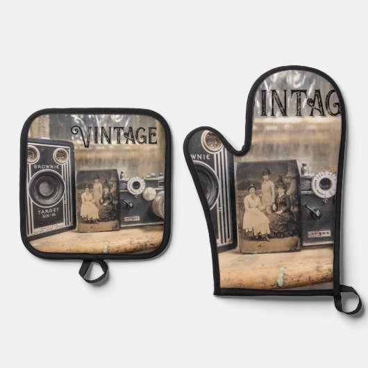 Ovenwanten en pottenhouders ovenwant & pannenlap set (Voorkant)