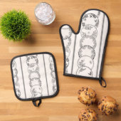 Ovenwanten en pottenhouders ovenwant & pannenlap set (Top down)