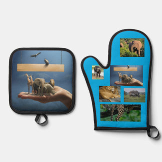 Ovenwanten en pottenhouders ovenwant & pannenlap set