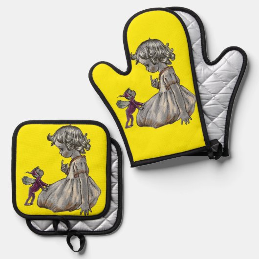 Ovenwanten en pottenhouders ovenwant & pannenlap set (Voorkant / Achterkant)