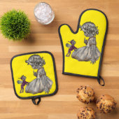 Ovenwanten en pottenhouders ovenwant & pannenlap set (Top down)