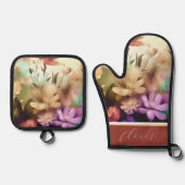 Ovenwanten en pottenhouders ovenwant & pannenlap set (Voorkant)