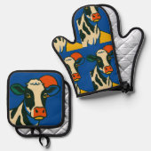 Ovenwanten en pottenhouders ovenwant & pannenlap set (Voorkant / Achterkant)