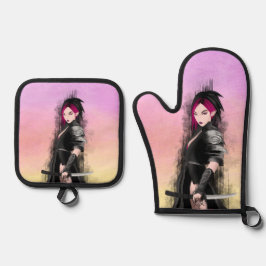 Ovenwanten en pottenhouders ovenwant & pannenlap set