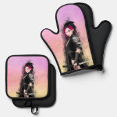 Ovenwanten en pottenhouders ovenwant & pannenlap set (Voorkant / Achterkant)