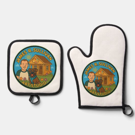 Ovenwanten en pottenhouders ovenwant & pannenlap set (Voorkant)