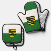 Ovenwanten en pottenhouders ovenwant & pannenlap set (Voorkant / Achterkant)