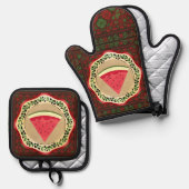 Ovenwanten en pottenhouders ovenwant & pannenlap set (Voorkant / Achterkant)