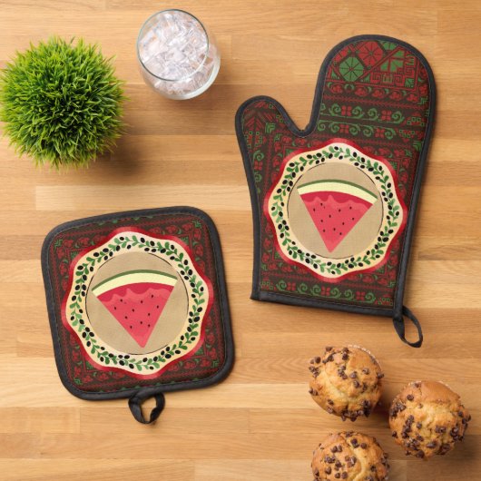 Ovenwanten en pottenhouders ovenwant & pannenlap set (Top down)