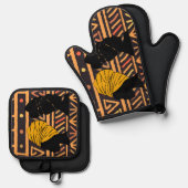 Ovenwanten en pottenhouders ovenwant & pannenlap set (Voorkant / Achterkant)