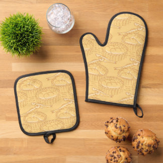 Ovenwanten en pottenhouders ovenwant & pannenlap set
