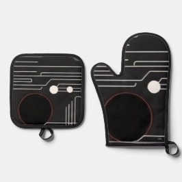 Ovenwanten en pottenlappen ovenwant & pannenlap set