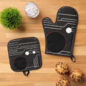 Ovenwanten en pottenlappen ovenwant & pannenlap set (Top down)