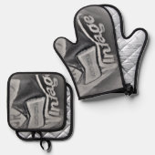 OVENWANTEN &POT HOLDER OUDE KOOKPLAAT STIJL ONTWER OVENWANT & PANNENLAP SET (Voorkant / Achterkant)