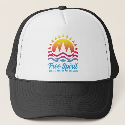 Over and Beyond Boundaries Free Spirit Trucker Hat Trucker Pet (Voorkant)